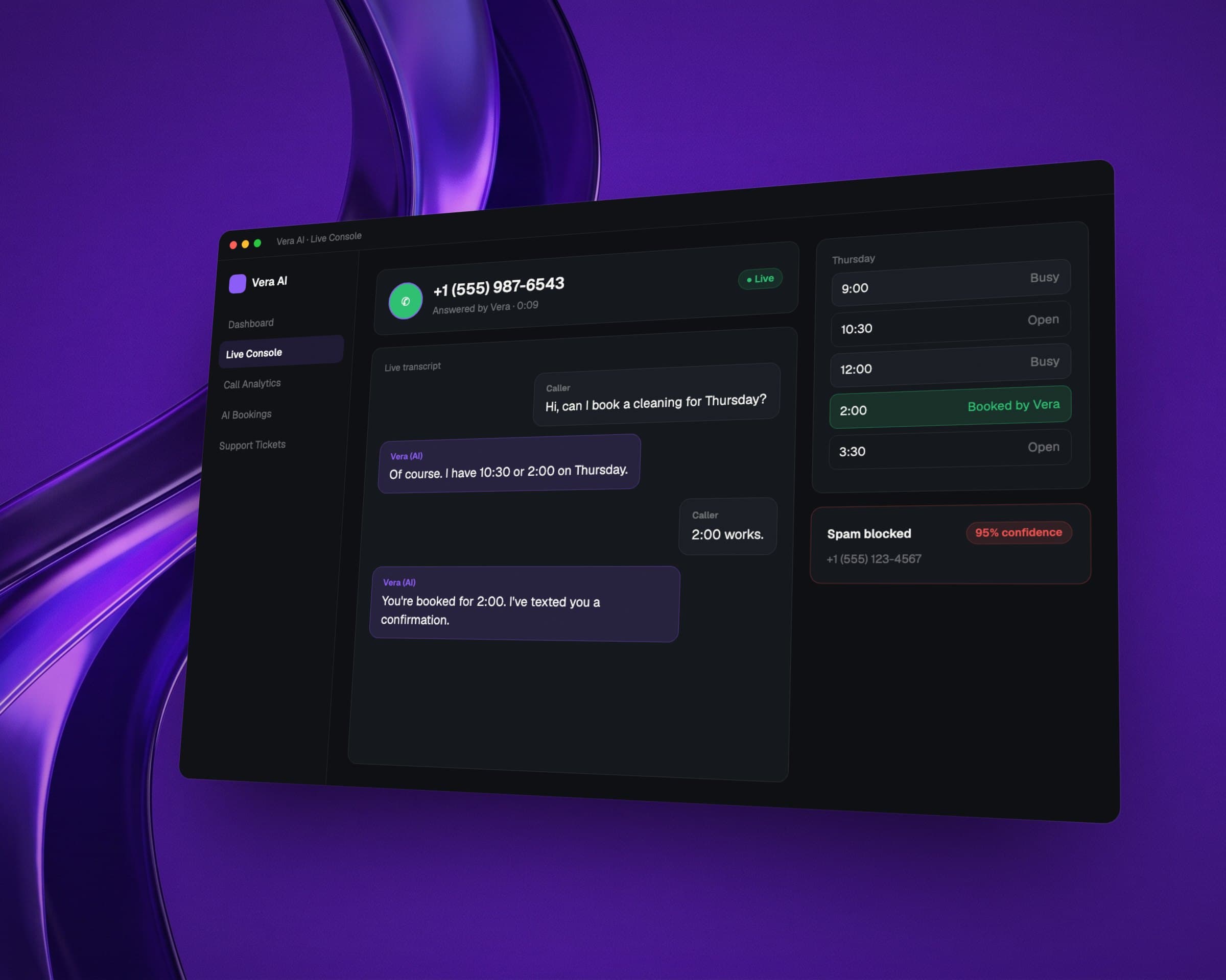 VeraVoice: AI Phone Receptionist, image 4